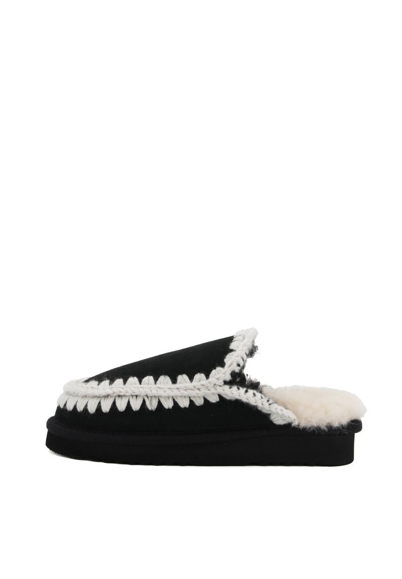Mou ESKIMO STITCHING BKWHI - Ciabattine - nero