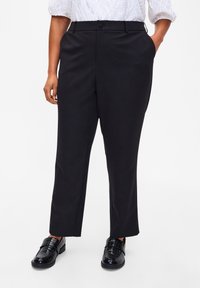 Zizzi STRAIGHT LEG WITH POCKETS - Hlače - black