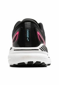 Črne tekaške čevlje s pink detajli in belim podplatom. Imajo teksturiran zgornji del in izstopajoč Brooks logo na peti.