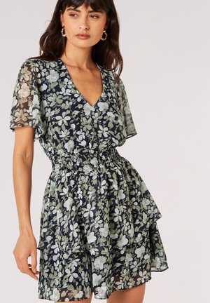 Apricot WATERCOLOUR LAYERED - Freizeitkleid - navy
