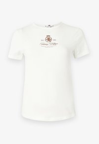 VARSITY CREST SLIM TEE - Μπλουζάκι με στάμπα - ecru