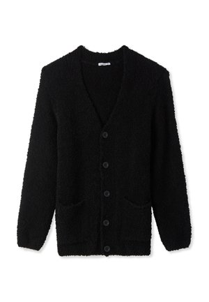 CON SCOLLO A V - Cardigan - nero