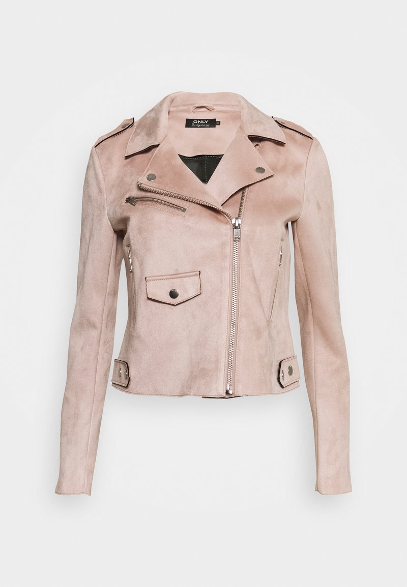 Only Biker Faux Leather Jacket Rose Smoke Light Pink Zalando De