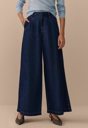 PETITE FIT PALAZZO  - Wide Leg - rinse blue