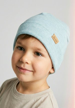 Sterntaler, BEANIE MIT FEINEN STREIFEN, ZWEI TRAGEVARIANTEN UNISEX - Beanie - grau blau