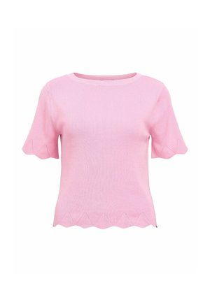 Object, TOP SCALLOPED RIBBED - T-shirt imprimé - begonia pink