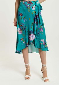 Liquorish FLORAL PRINT  - A-line skirt - green