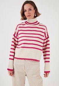 Jersey de punto - fuchsia ecru