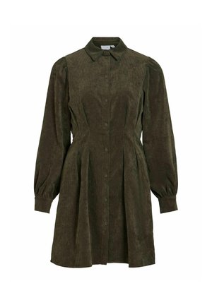 VILA, ETUIKLEID VICORDU CORDUROY - Robe chemise - forest night