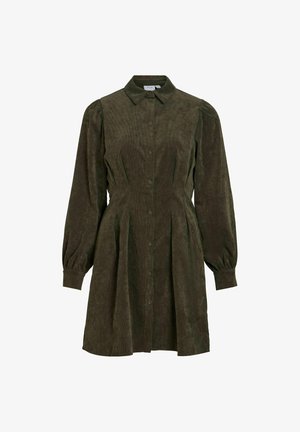 VILA, ETUIKLEID VICORDU CORDUROY - Robe chemise - forest night