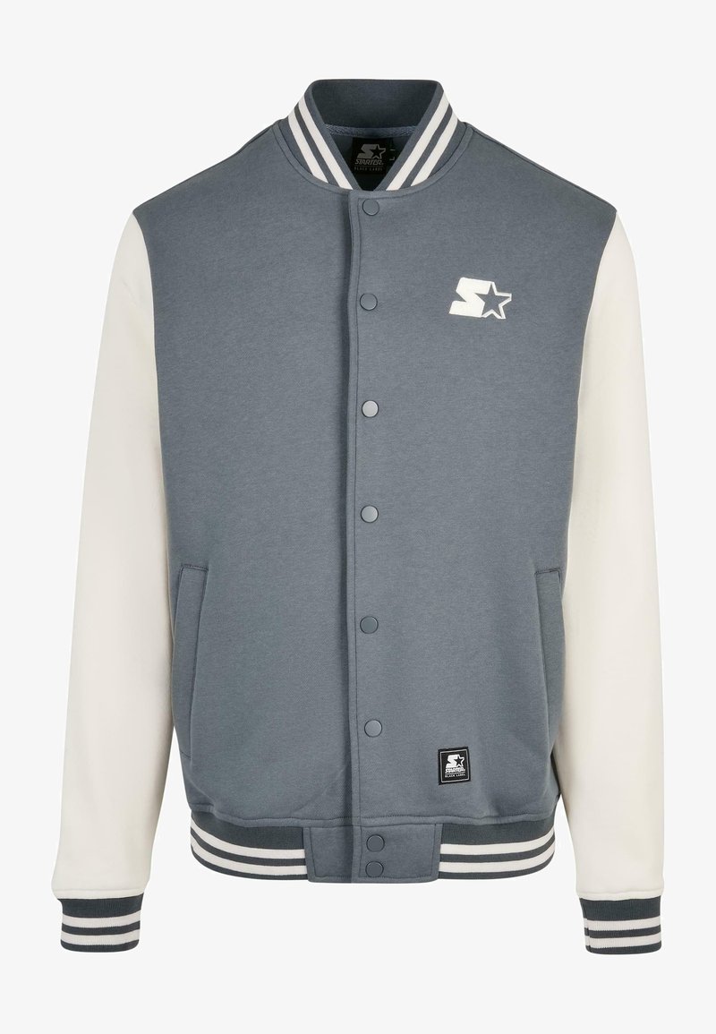 Starter COLLEGE - Cipzáras pulóver - heavymetal palewhite