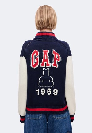 GAP, BOMBER - Chaqueta de punto - navy