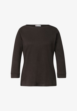 Street One, 3/4-ARM SHIRT MIT U-BOOT-AUSSCHNITT - T-shirt à manches longues - black coffee