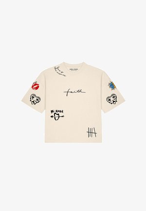 Mira Paris, TATTOO BRUTAL OVERSIZED BOXY TEE 26 UNISEX - T-shirt print - natural raw
