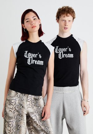 Jaded London LOVERS DREAM RAGLAN TANK UNISEX - Trükipildiga T-särk - black white