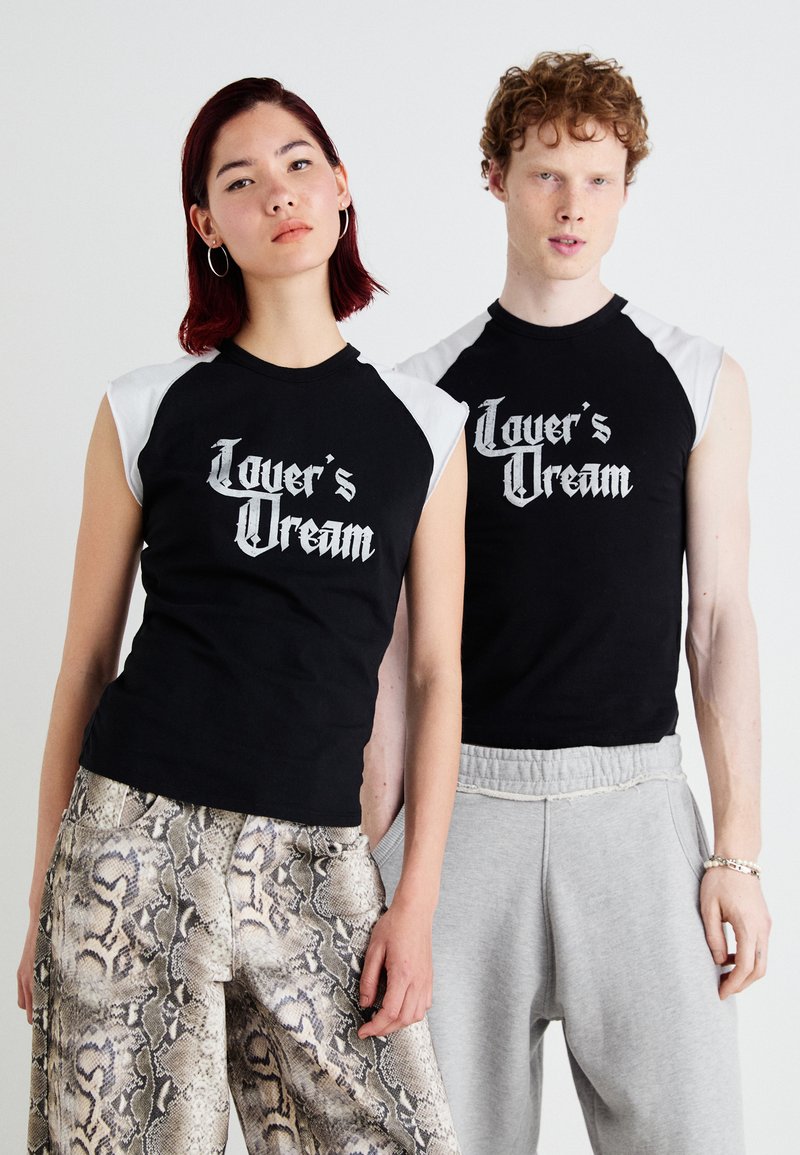 Jaded London LOVERS DREAM RAGLAN TANK UNISEX - Μπλουζάκι με στάμπα - black white