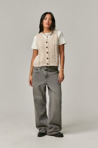 BDG Urban Outfitters BUTTON CABLE  - Mellény - cream