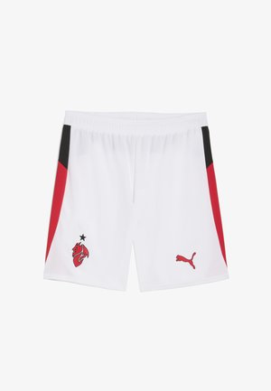 Hvite sportsshortser med røde og svarte sideakenter. Har et rødt drage-logo og Pumas logo i rødt. Laget av lett materiale.