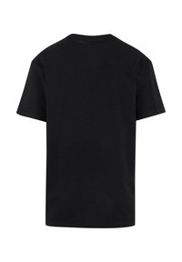 Black cotton t-shirt with short sleeves, a crew neck, and a plain back design. Soft texture, standard fit, no patterns or accents.