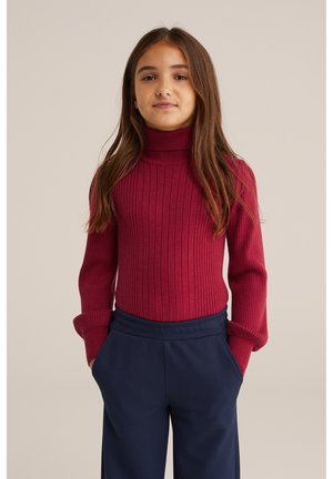 WE Fashion Stickad tröja - burgundy red