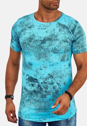 KURZARM - Print T-shirt - türkis