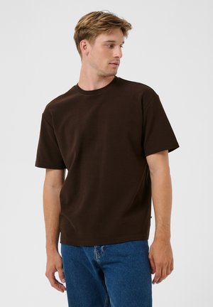 Kaffe, KECOLE WAFFLE RELAXED T-SHIRT - Basic T-shirt - coffee bean