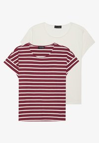 2 PACK - Triko s potiskem - maroon/egret