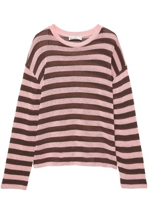 PULL&BEAR, STRIPED KNITTED - T-SHIRT - Pullover - pink