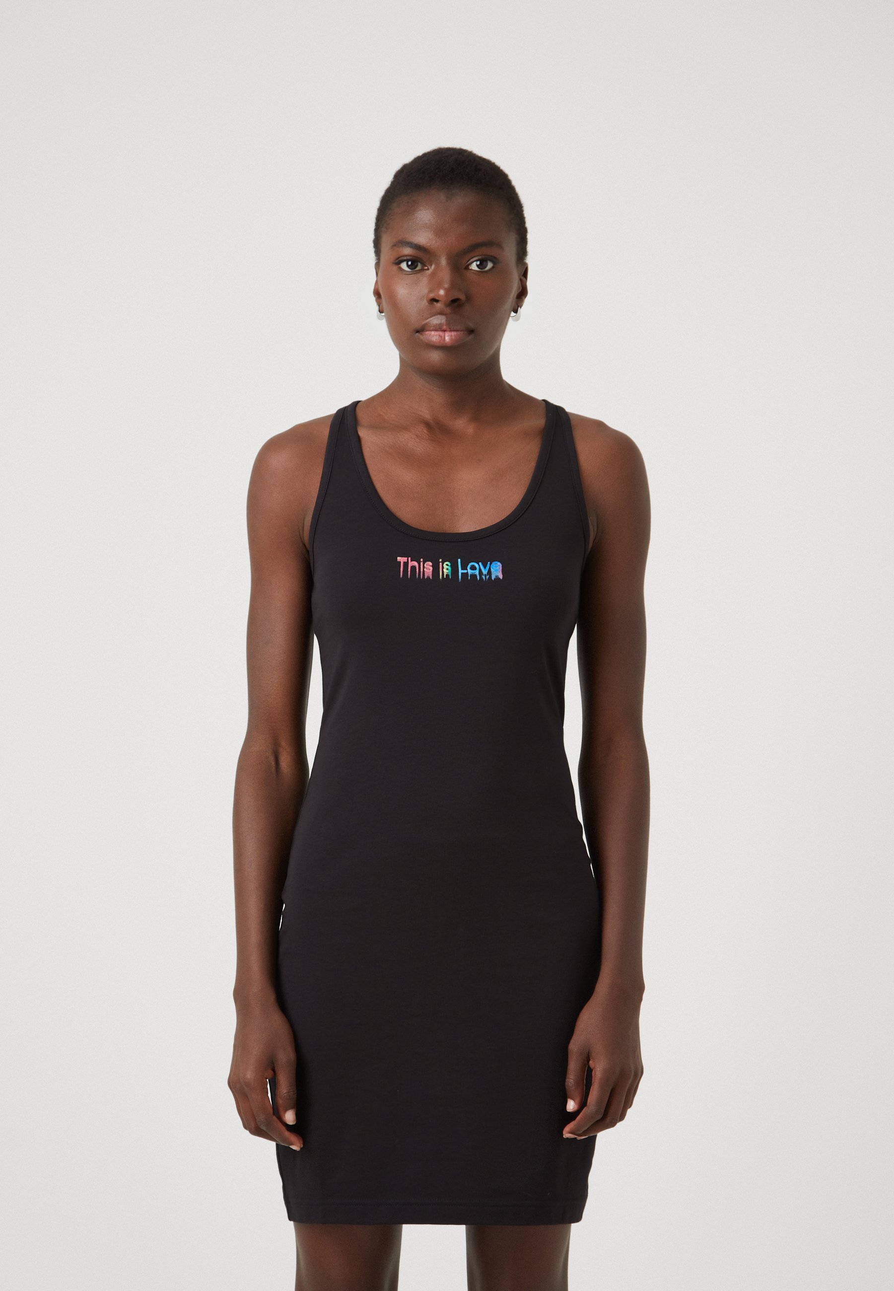 Calvin Klein Jeans THIS IS LOVE GRAPHIC TANK DRESS - Shift dress - black -  Zalando.ie