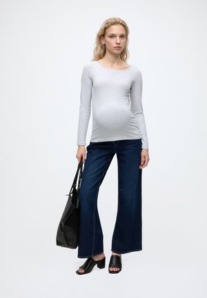 Anna Field MAMA by Zalando, MATERNITY LONG SLEEVES - Μπλούζα με μακριά μανίκια - egret/grey/evening blue/black