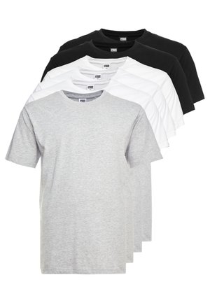 6 PACK - T-shirt basic - white/white/white/black/black/grey