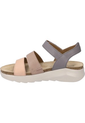 Sandaler m/ kilehæl - rosa multi