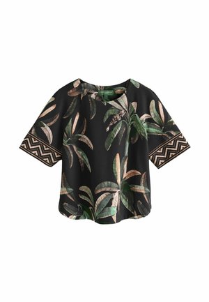 REGULAR FIT - KEW COLLECTION CREPE SHORT SLEEVE - Print T-shirt - black palm print