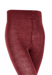 Leggings bordeaux con una cintura ampia a costine. Tessuto testurizzato con una finitura liscia e design senza cuciture. Caratterizzati da un cavallo centrale per un maggiore comfort.