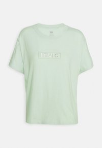 Světle mátová bavlněná tričko s krátkými rukávy a kulatým výstřihem, na přední straně s vypouklým bílým logem "LEVI'S".
