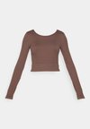 ONPJAIA LIFE CROP SEAM TOP - Topper langermet - chocolate martini