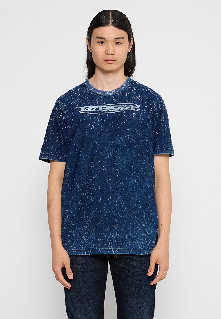 Diesel T-shirt print blauw