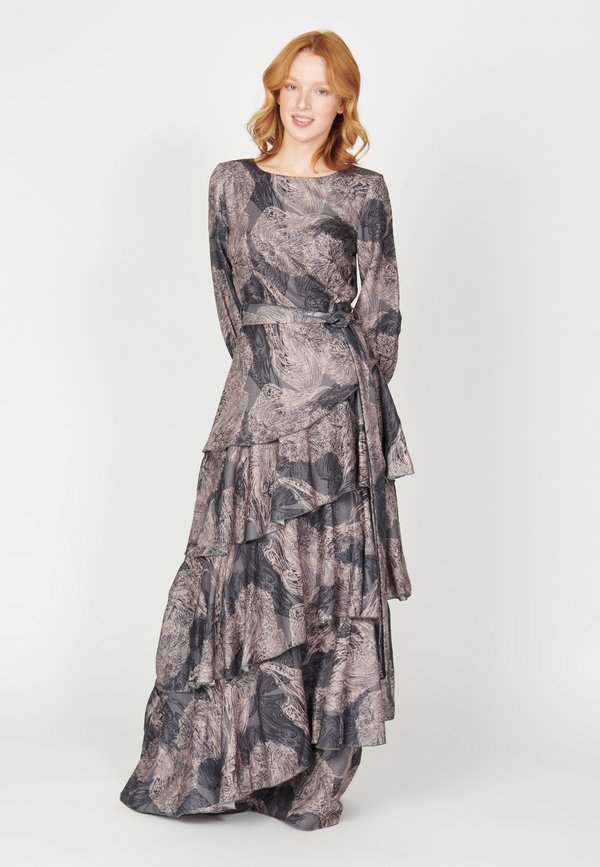 PRINT - Maxikleid - taupe