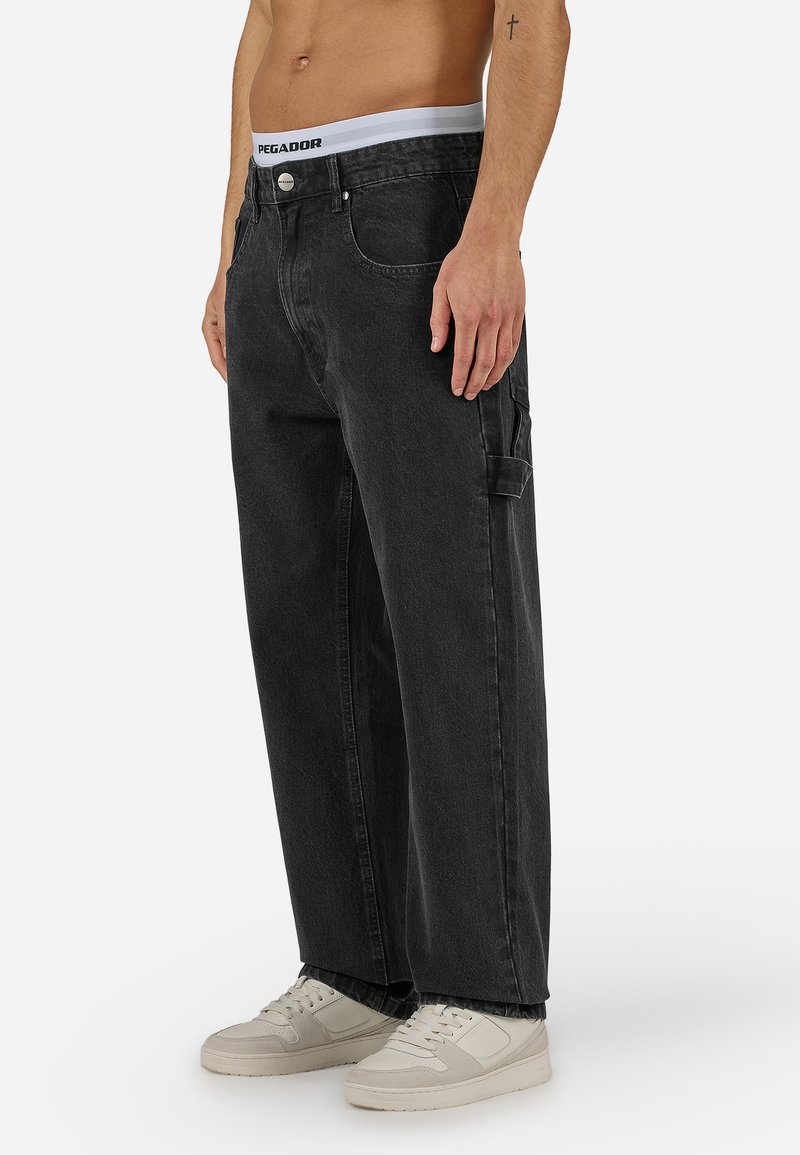 Pegador DRATO - Vrećaste traperice - washed black