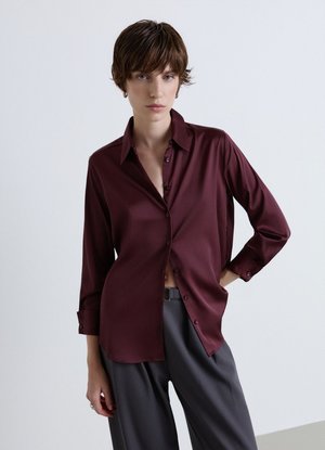 Calliope, CAMICIA TINTA UNITA - Hemdbluse - prugna