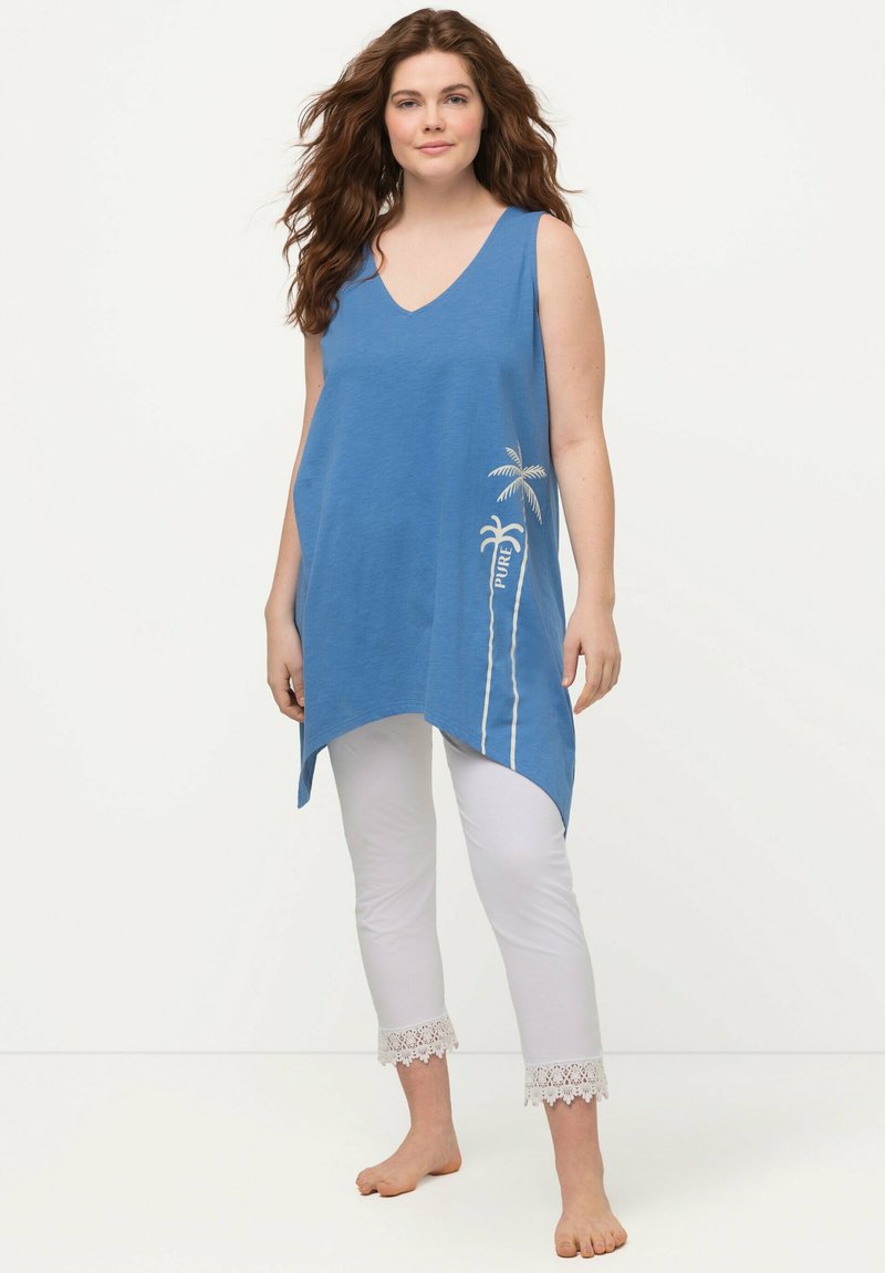 Ulla Popken V-AUSSCHNITT ÄRMELLOS - Top - light blue-mottled