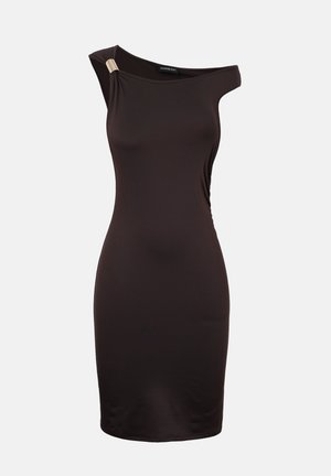 Even&Odd, ONE SHOULDER MINI - Φόρεμα σε ίσια γραμμή - chocolate