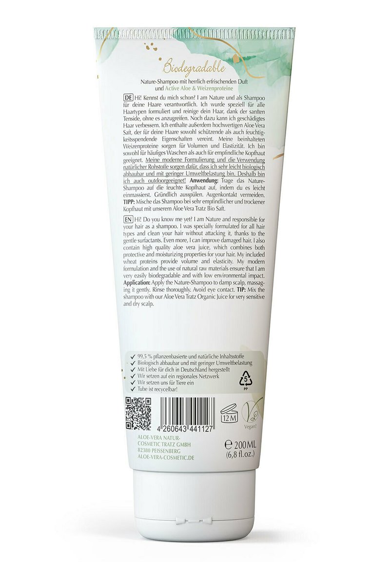 Aloe Vera Cosmetic Tratz NATURA SHAMPOO - Shampoo - Zalando