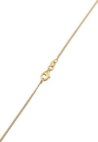 Goldkettchen mit feinem, verdrehtem Gliederdesign. Verfügt über einen runden Karabinerverschluss, eine glatte Textur und ein poliertes Finish.