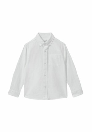 Bela dolgimi rokavi, izdelana iz bombaža. Ima ovratnik na gumbke, sprednje gumbe in eno zadovoljivo žep na prsih. Gladka tekstura.