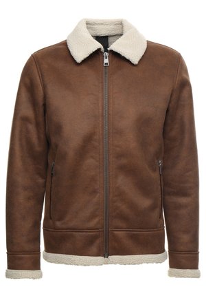 Faux leather jacket - brown