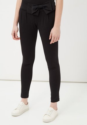 CON LAZO DECORATIVO Y BOLSILLOS - Pantalones - black