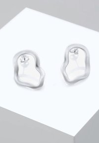 Elli ABSTRACT WAVY EARRINGS - Ohrringe - silver coloured