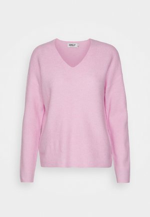 ONLY ONLCAMILLA V-NECK L/S NOOS  - Jersey de punto - pink lady