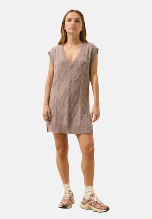 VIVENA V-NECK - Pletené šaty - heather caribou